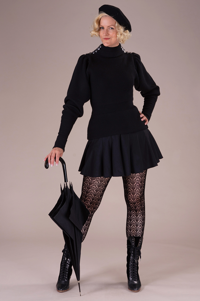 The Edwardian Cycling Sweater. Black