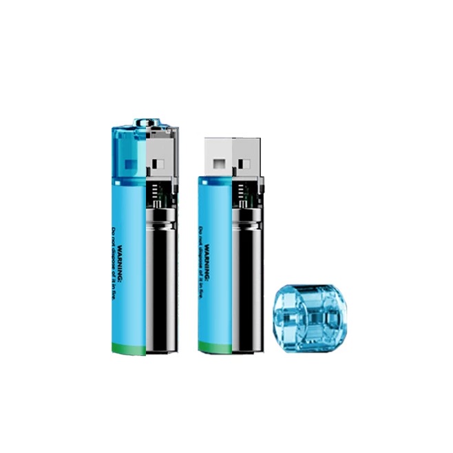 Laddningsbart batteri via USB LI-ion BatteryAA 1.5V 1000mAh 2-Pack Rechargeable 