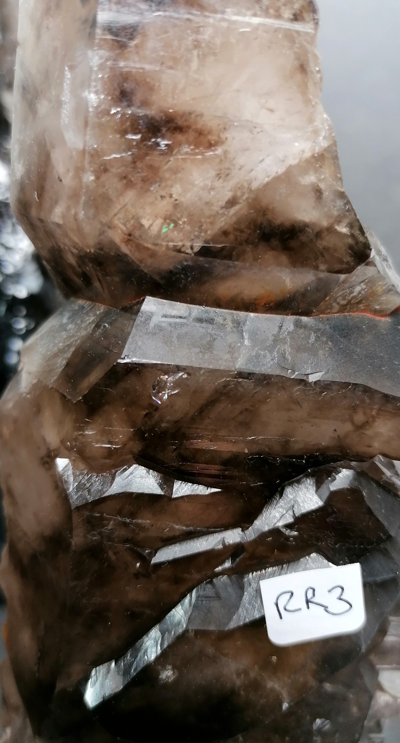 Morion Elestial Rökkvarts, naturliga spetsar med Platt botten - 2