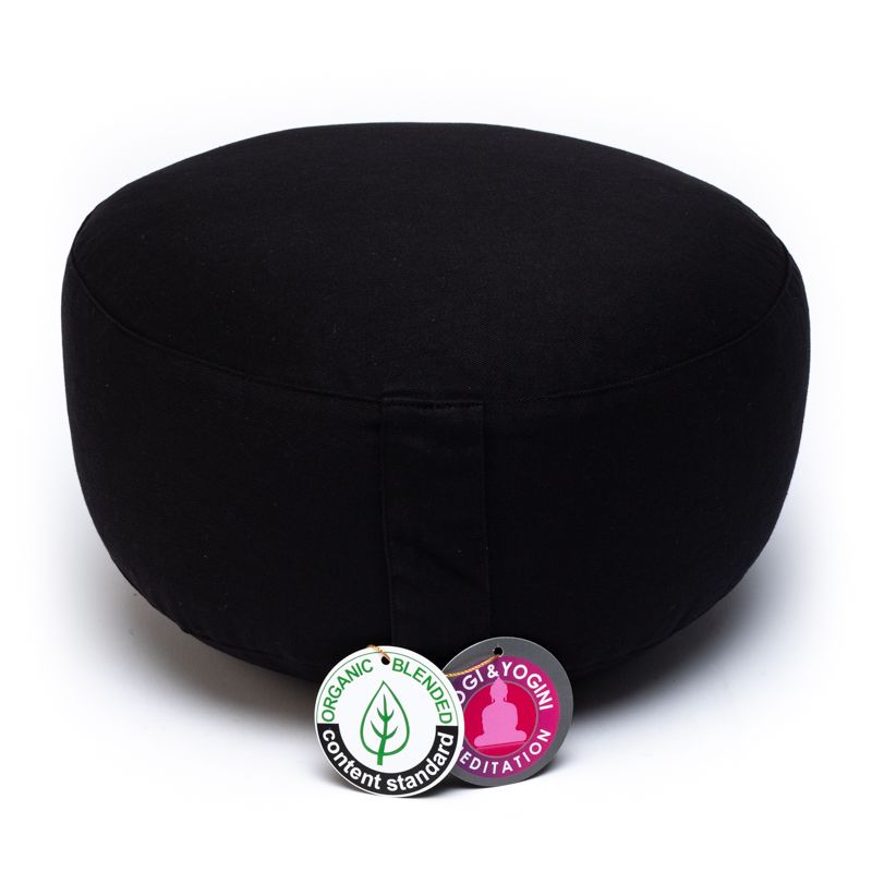 Meditation Cushion Black + Ohm Organic Cotton - 3