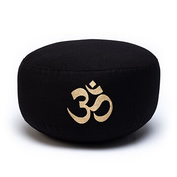 Meditation Cushion Black + Ohm Organic Cotton