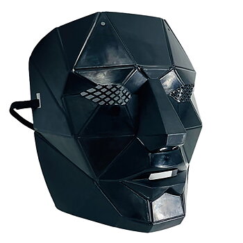 Squid game boss mask snett från sidan