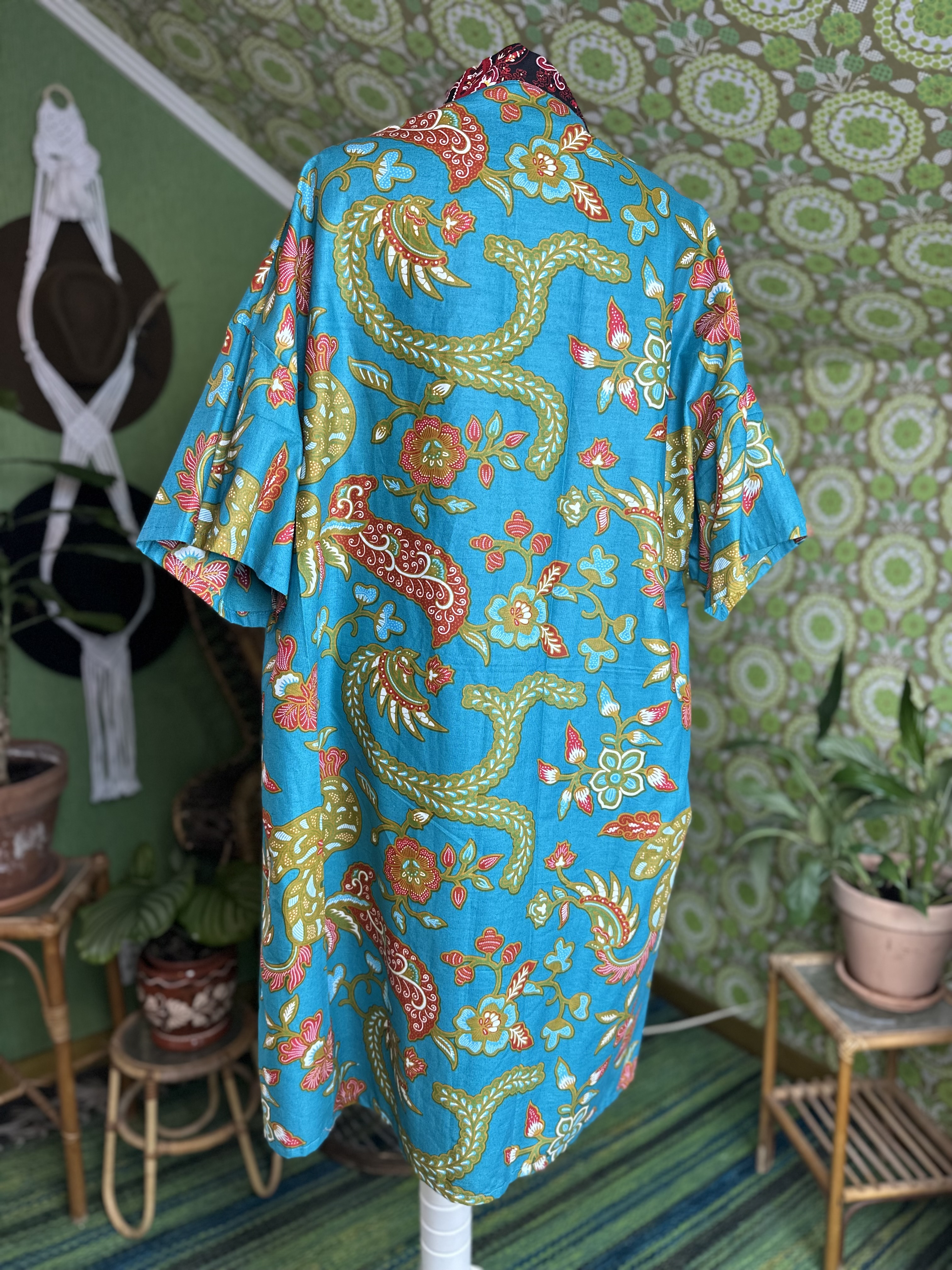 kimono turkos Paisley blom  - 2