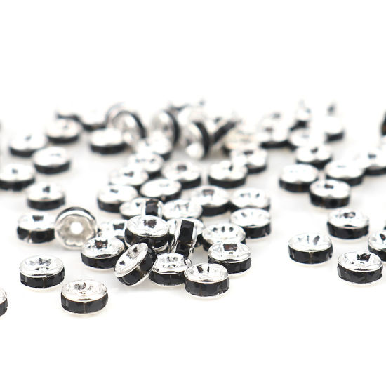 strass rondelle 4mm,  Black