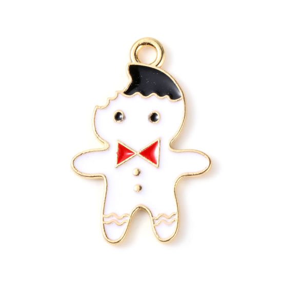 Charm , Enamel  Gingerbread, white