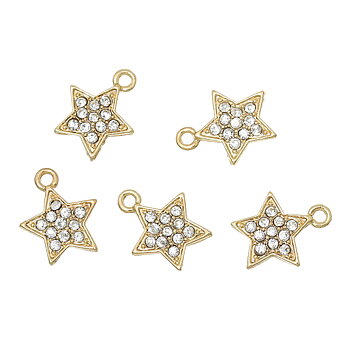 Berlock -  Stjärna med rhinestones, Guld