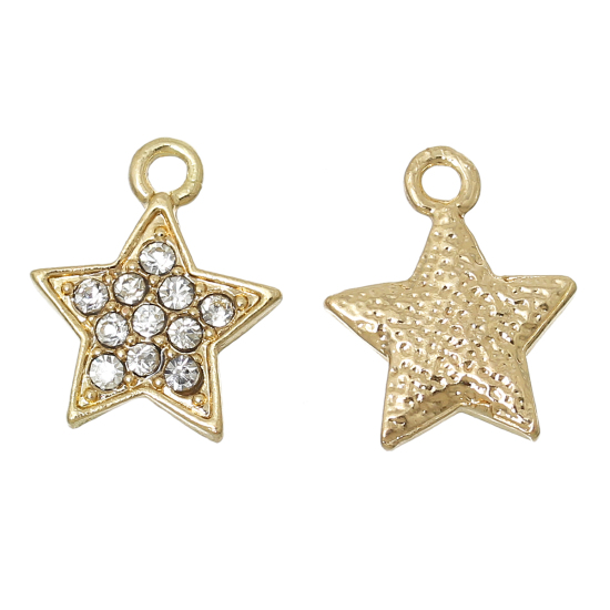 Berlock -  Stjärna med rhinestones, Guld - 2
