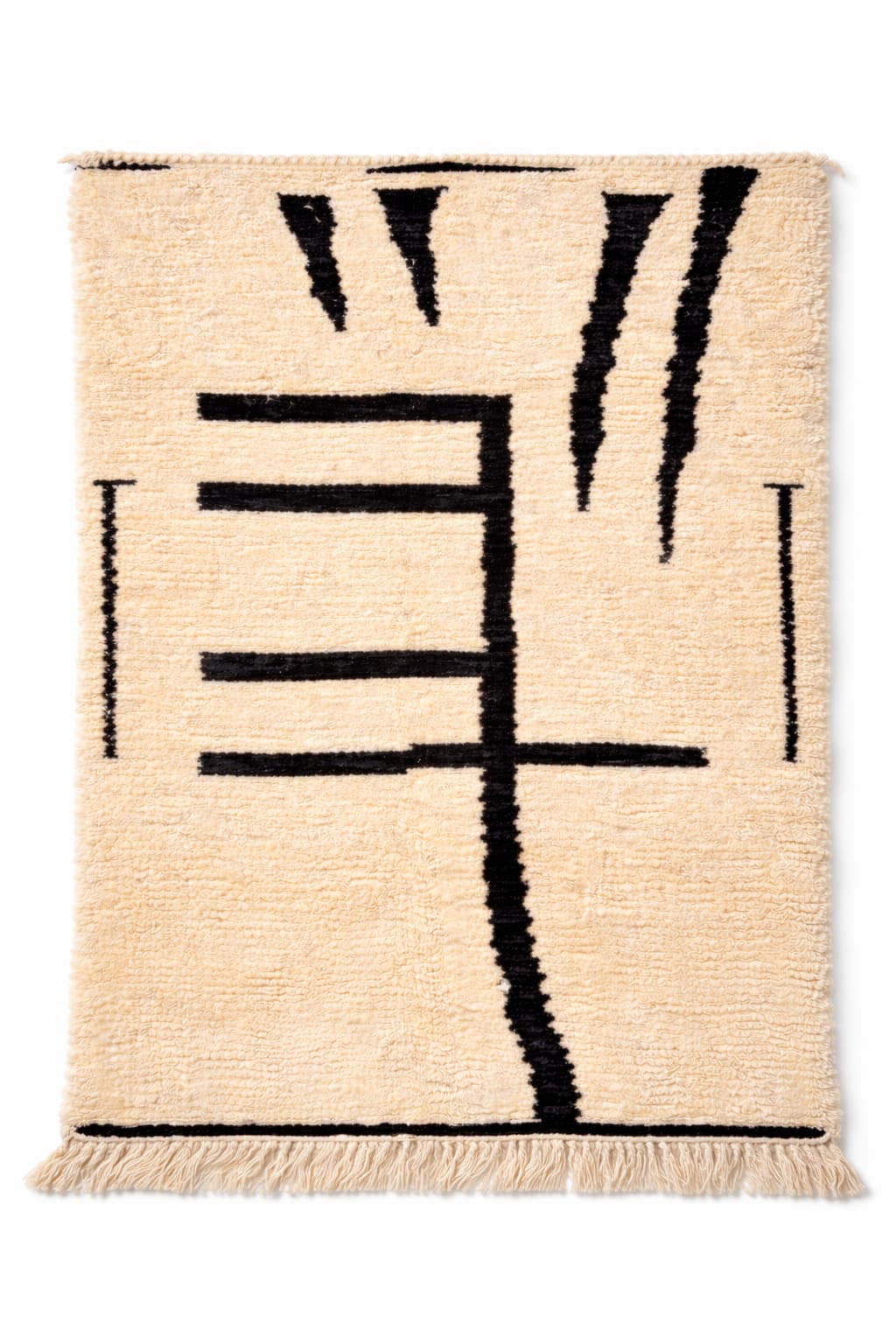 Tapis berbère marocain à motifs noirs et blancs. MILO - 4