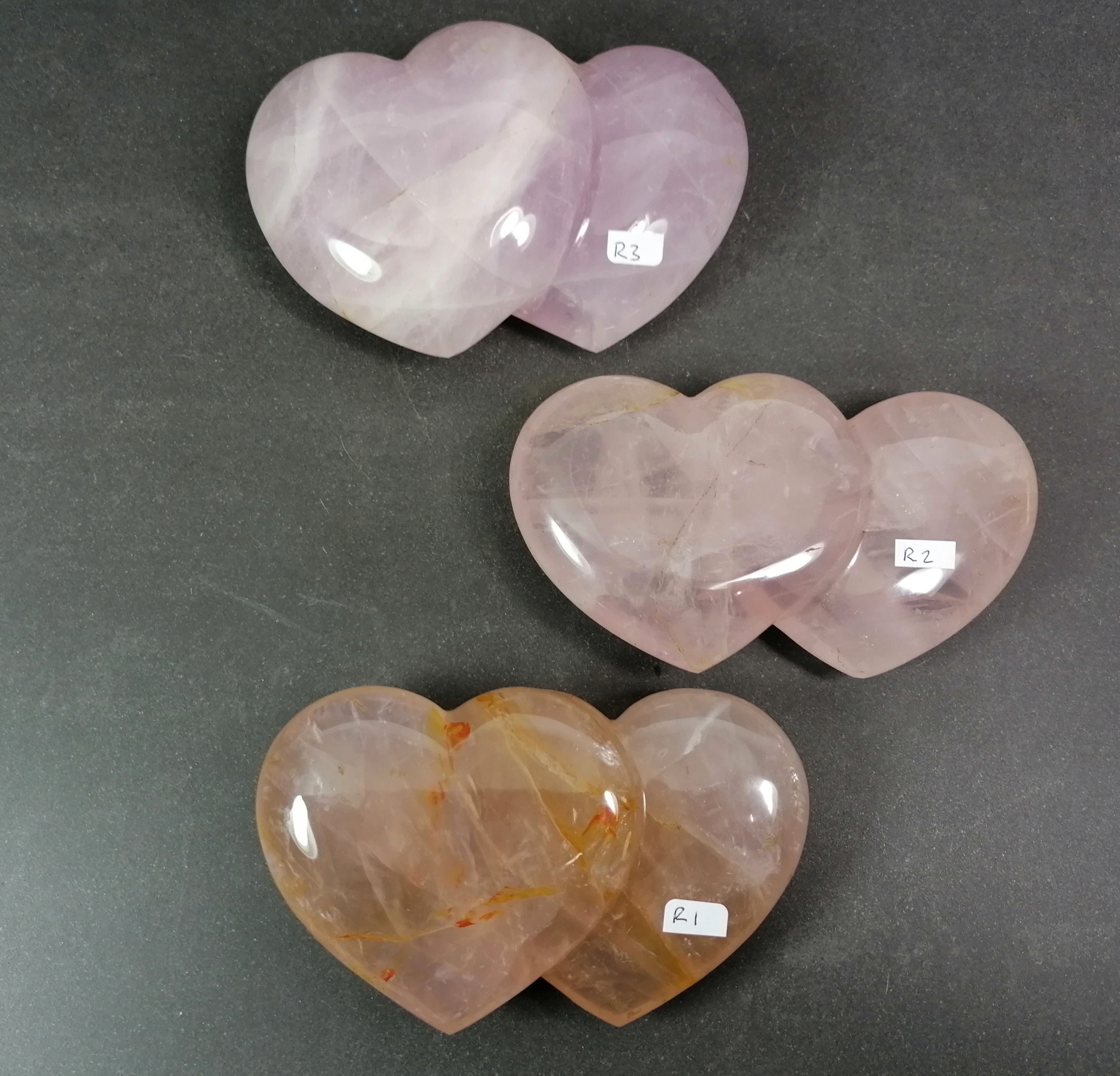 Rosenkvarts Hjärtan - " 2 hearts as 1" 