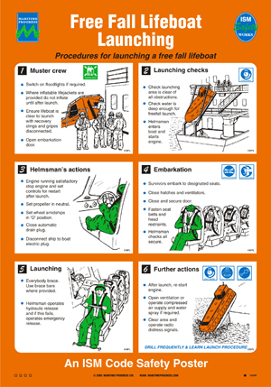 ISM code safety poster "Free fall lifeboat launching" - IMPA 33.1520