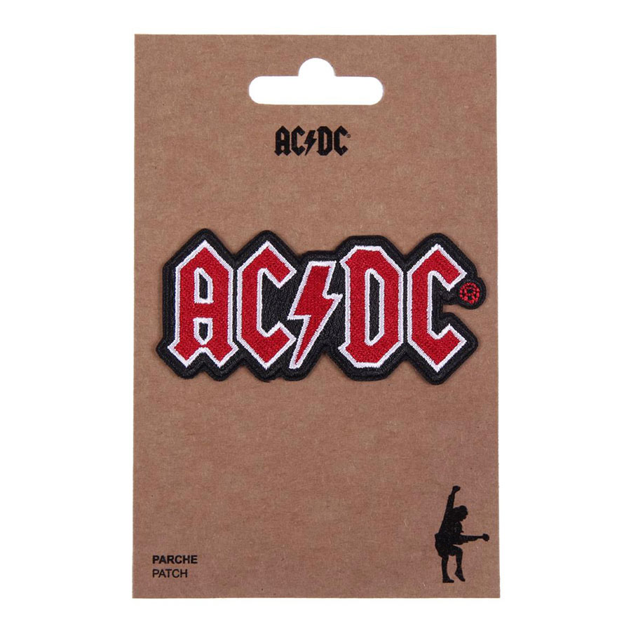 AC/DC tygmärke på produktförpackning