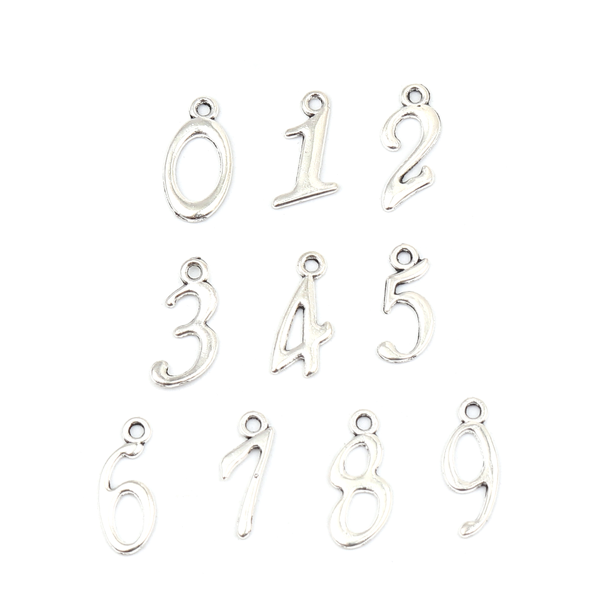 Charm  Silver 20mm,   Number 1-9