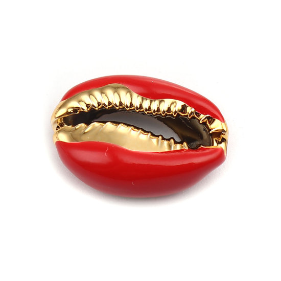 Charm  bead , snail conch Red Gold - 2