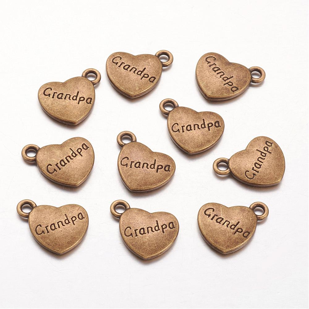 Charm  heart bronze "Grandpa" - 2