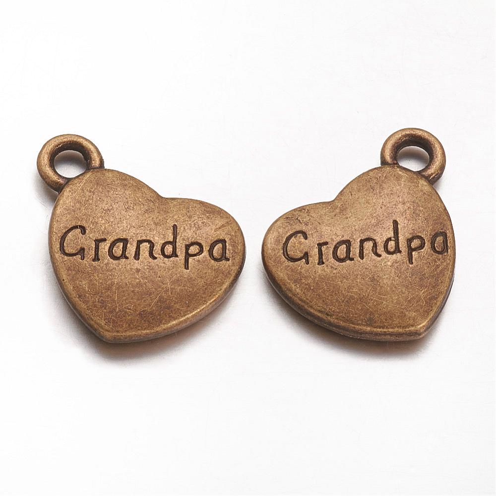 Charm  heart bronze "Grandpa"
