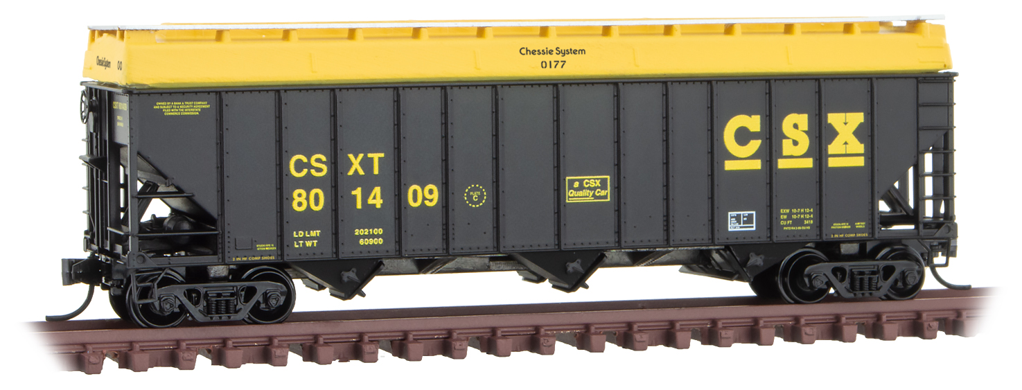 Hopper car 100 ton 3-bay covered CSX #801409