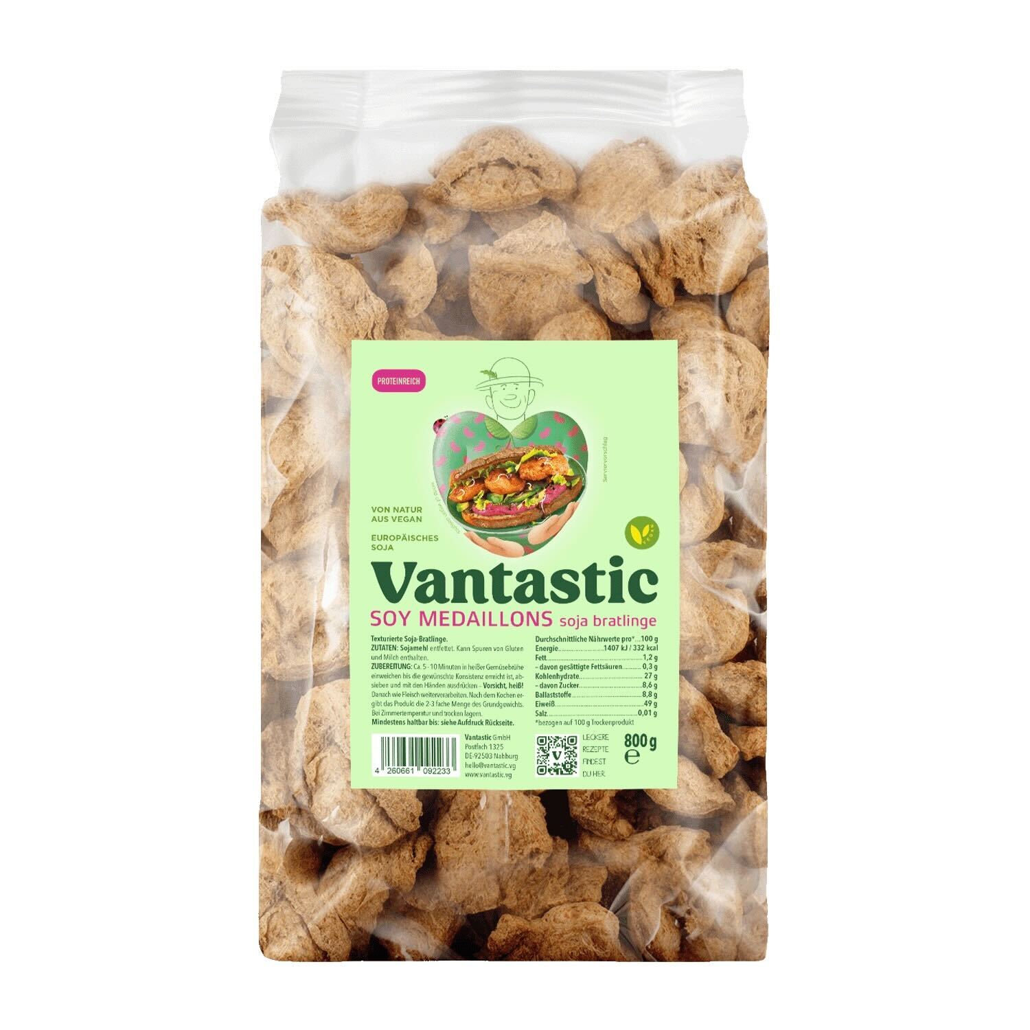 torkade sojamedaljonger vantastic 800g
