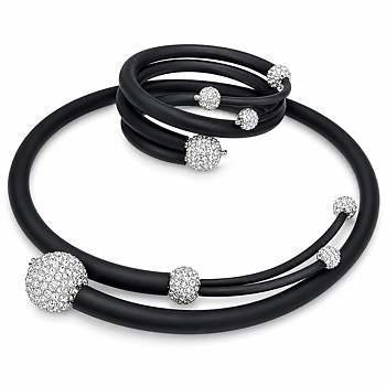 Set necklace & Bracelet Swarovski & Rubber 