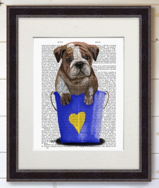 Fabfunky English Bulldog Buckets Of Love Painting