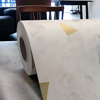 Marmormosaik med guldinslag Struktur Dekorplast 123 cm bredd Löpmeter
