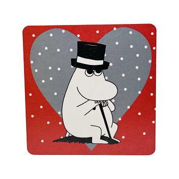 Moomin Glass coaster - Christmas Heart Red - Moominpappa