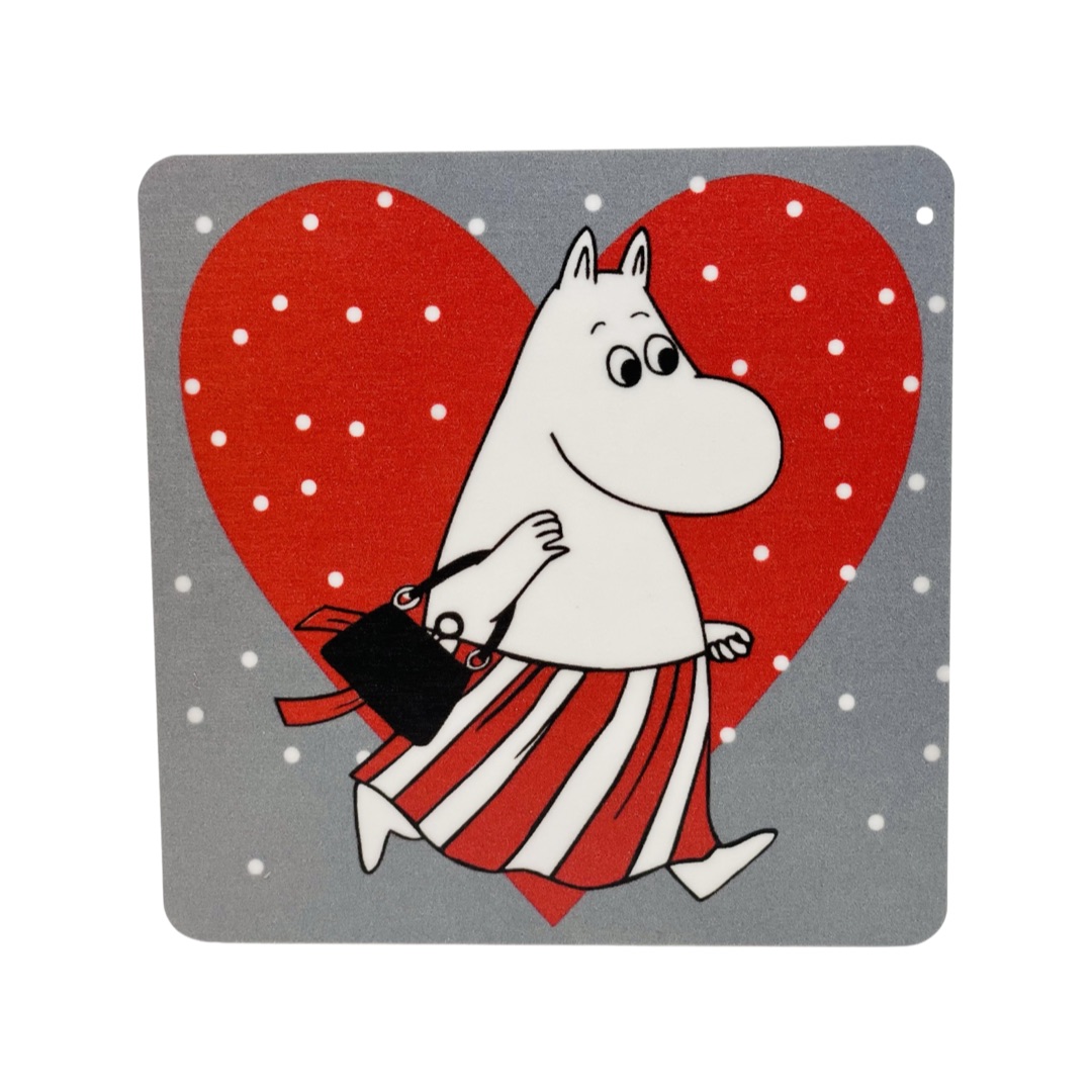 Mumin Glasunderlägg - Julhjärta Muminmamma Grå