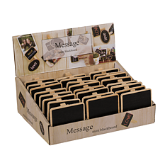 Mini wooden black board for writing with clip