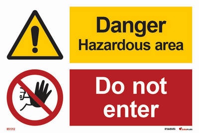 Combination sign "Danger hazardous area, do not enter" - IMPA 33.3114