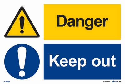 Combination sign "Danger, keep out" - IMPA 33.3112