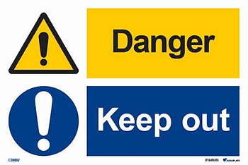 Kombinationsskylt "Danger, keep out" - IMPA 33.3112