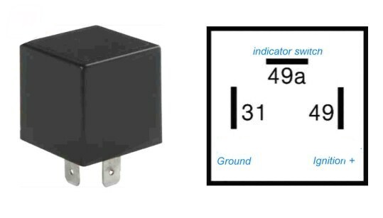 Turn signal relay 12V 3-terminals