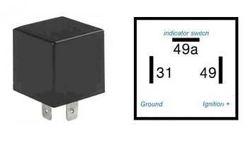 Blinkrelä 12V 3-stift
