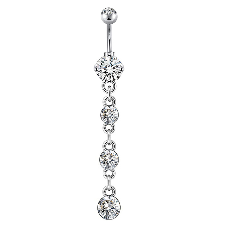 Guldpläterade Navelpiercing Zirkon - 2