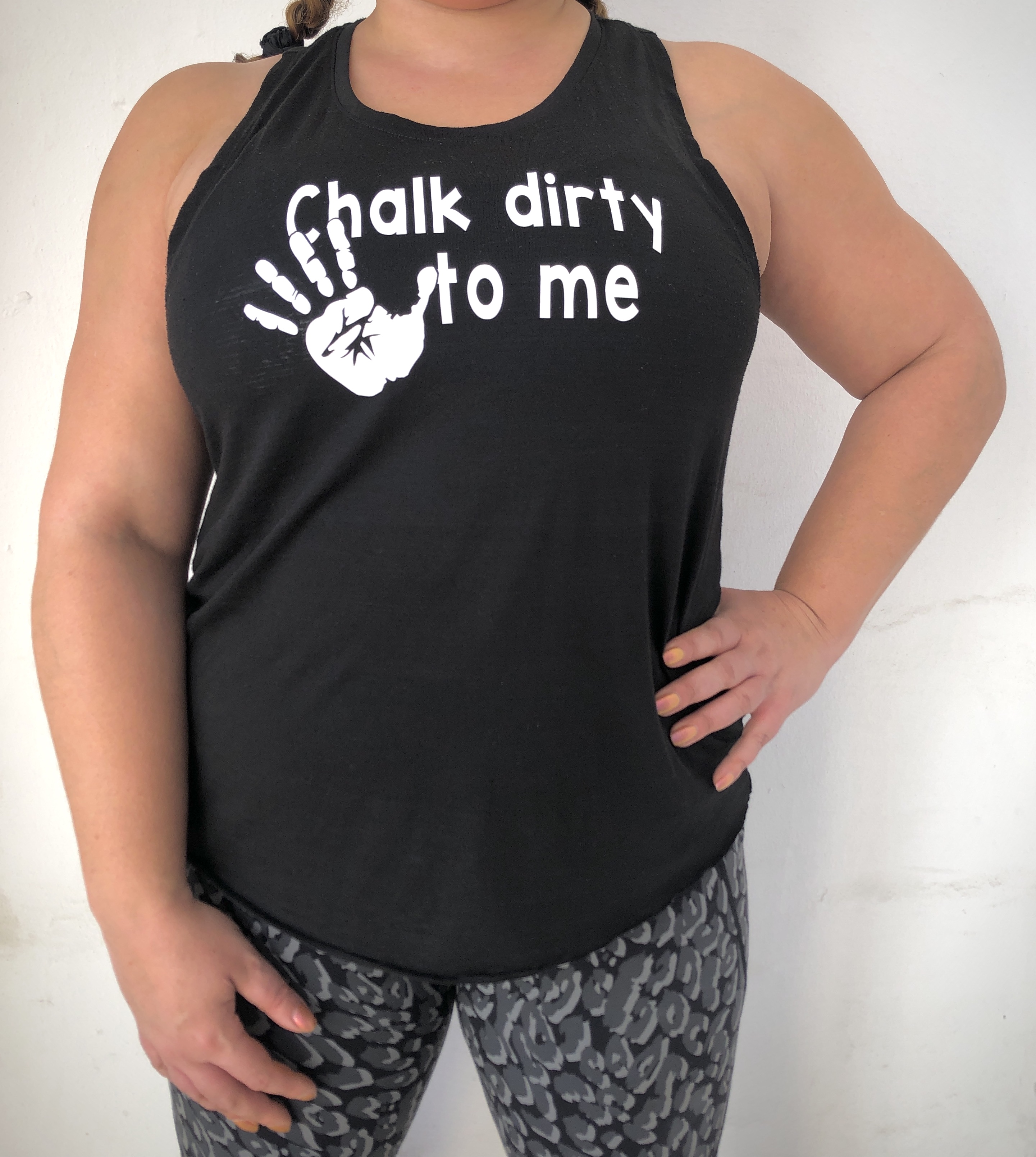 Rubber Normaal handel Loose fit tank top/Chalk dirty to me/Black - Spartan Fitness Gear