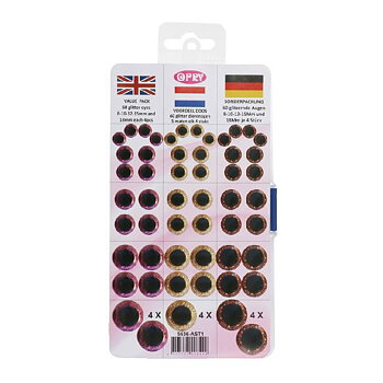 Färgade Glitterögon 30 par