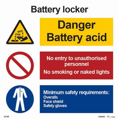 Kombinationsskylt "Battery locker" - IMPA 33.3123