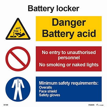 Kombinationsskylt "Battery locker" - IMPA 33.3123