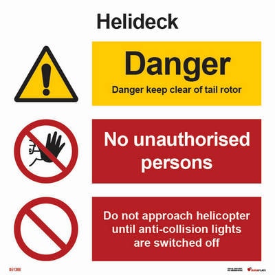 Kombinationsskylt "Helideck multi sign"
