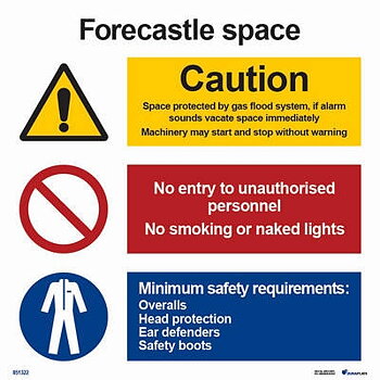 Kombinationsskylt "Forecastle space" - IMPA 33.3128