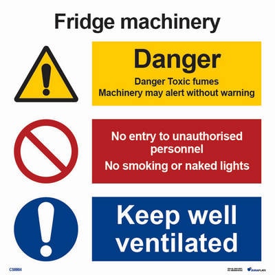 Kombinationsskylt "Fridge machinery" - IMPA 33.3129