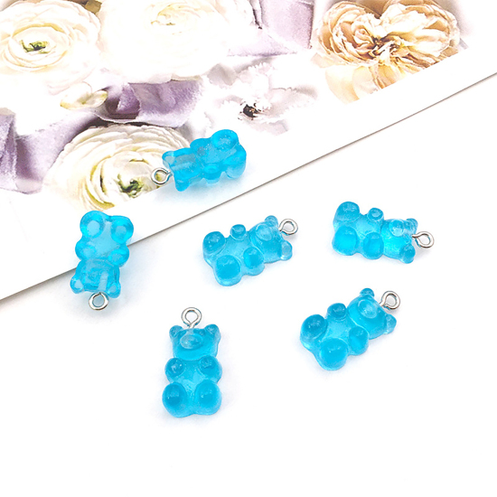 Charm REsin teddybear blue