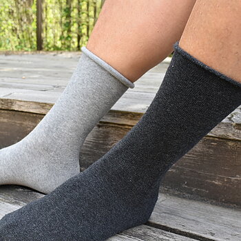 Diabetikersock med rulltopp och en tjockare sula