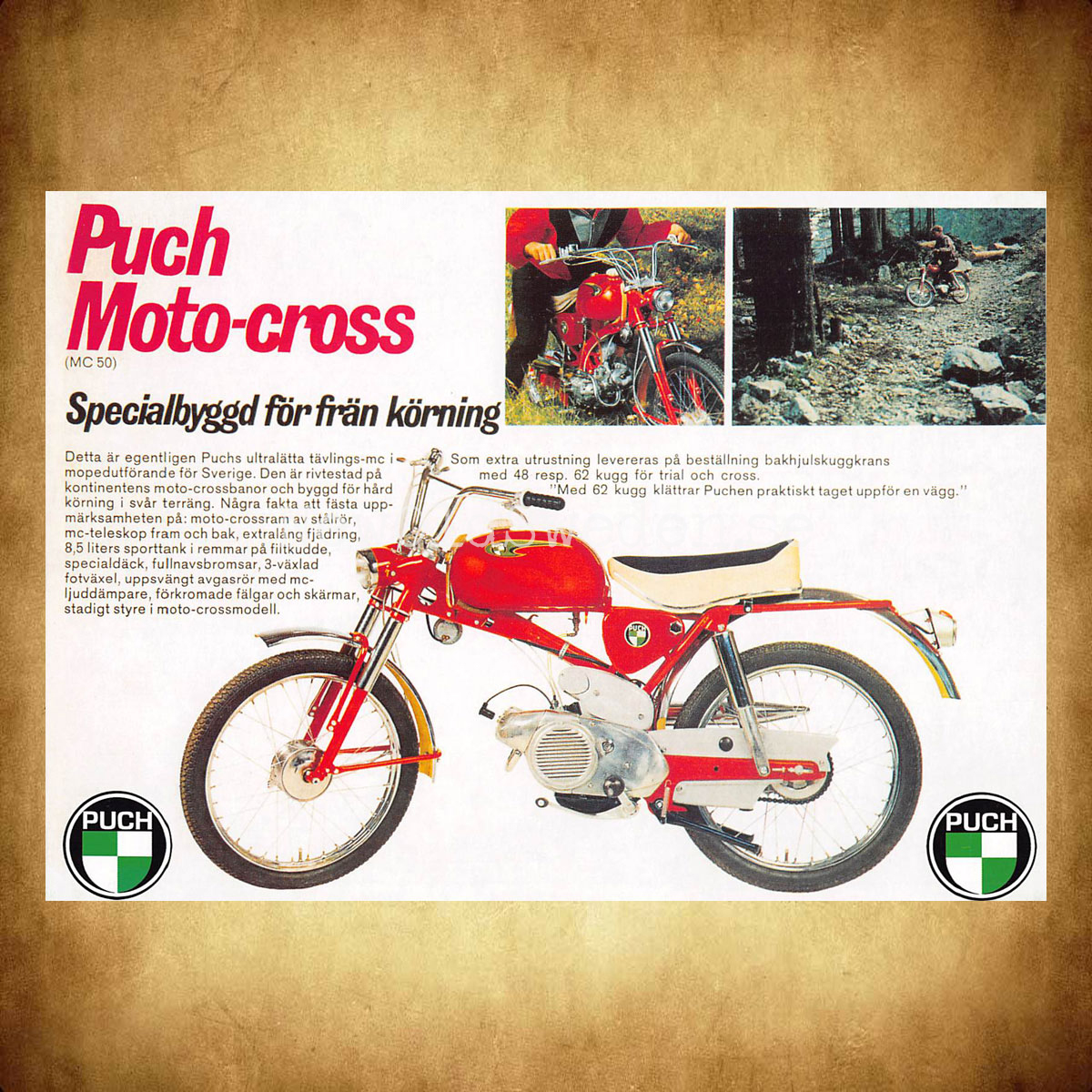 PUCH Moto-cross MC 50 - Vykort A5 - 2
