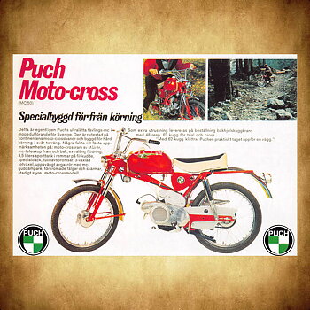 PUCH Moto-cross MC 50 - Vykort A5