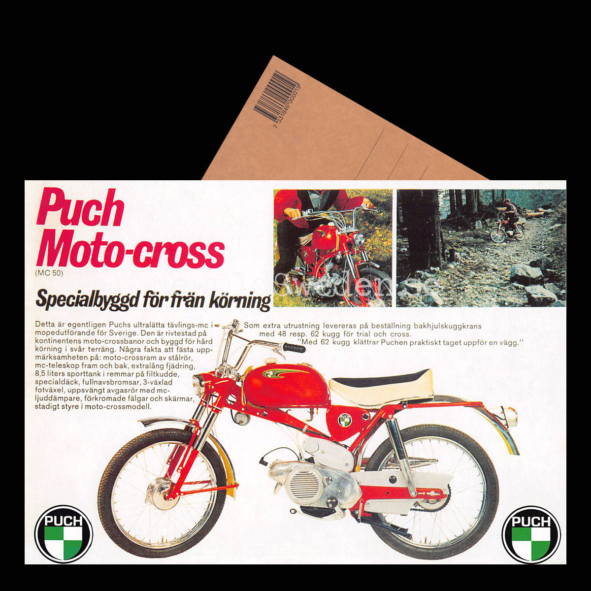 PUCH Moto-cross MC 50 - Vykort A5 - 3