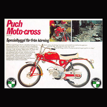 PUCH Moto-cross MC 50 - Vykort A5