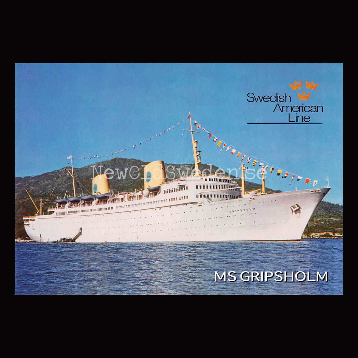 M/S GRIPSHOLM Swedish American Line - Vykort A5