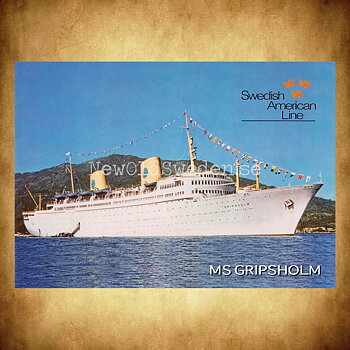 M/S GRIPSHOLM Swedish American Line - Vykort A5