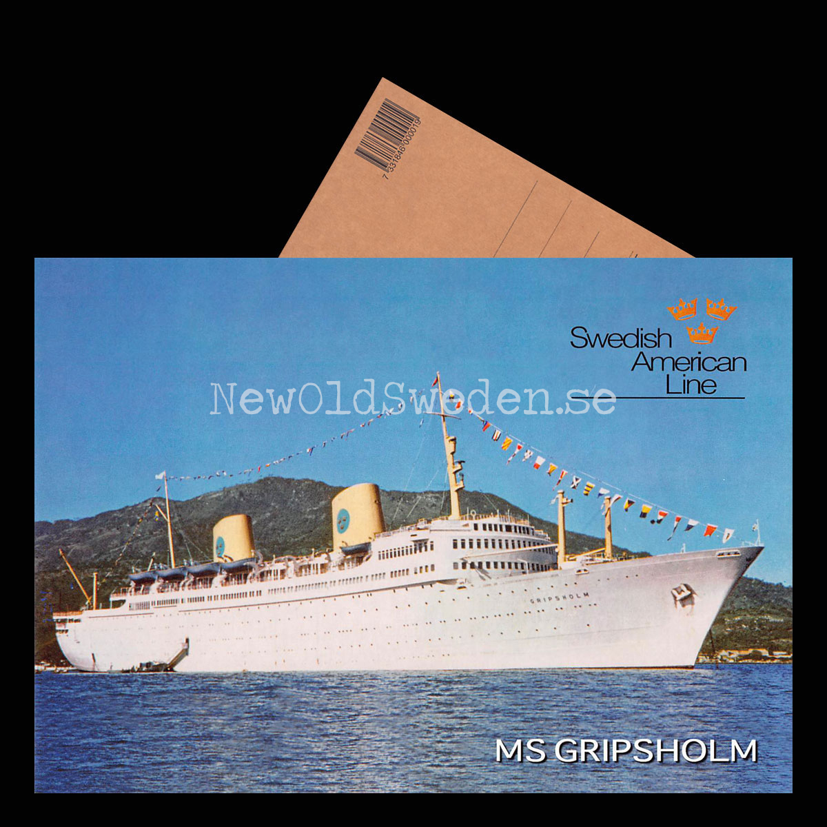 M/S GRIPSHOLM Swedish American Line - Vykort A5 - 3