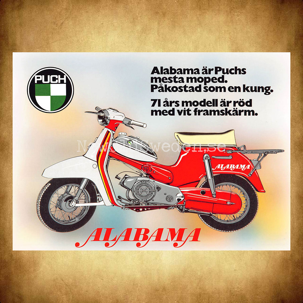 PUCH Alabama -71 års modell - Vykort A5 - 2